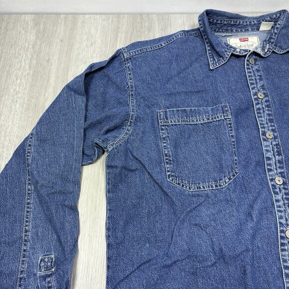 Large Men's Levis Jean Jacket Red Tab 100% Cotton Coat - Picture 4 of 14